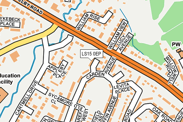 LS15 0EP map - OS OpenMap – Local (Ordnance Survey)
