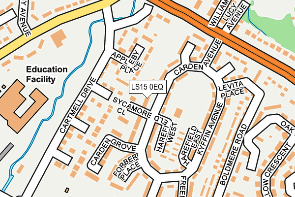 LS15 0EQ map - OS OpenMap – Local (Ordnance Survey)