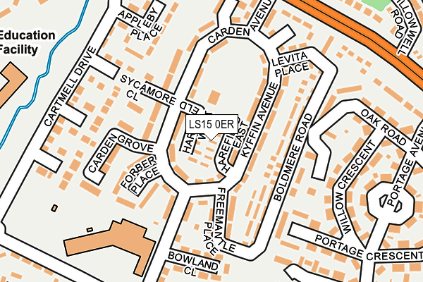 LS15 0ER map - OS OpenMap – Local (Ordnance Survey)