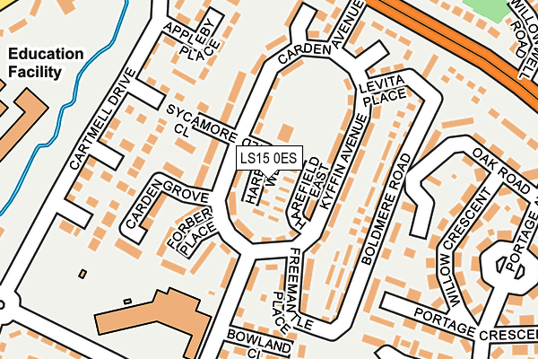 LS15 0ES map - OS OpenMap – Local (Ordnance Survey)