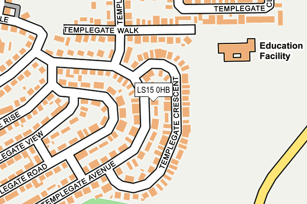 LS15 0HB map - OS OpenMap – Local (Ordnance Survey)