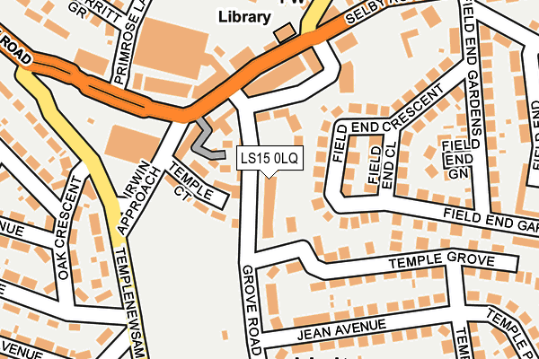 LS15 0LQ map - OS OpenMap – Local (Ordnance Survey)