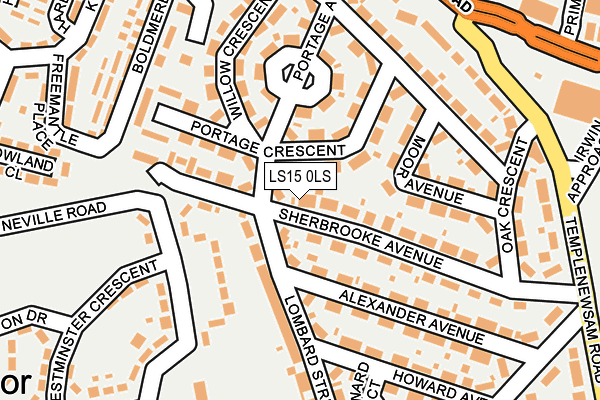 LS15 0LS map - OS OpenMap – Local (Ordnance Survey)
