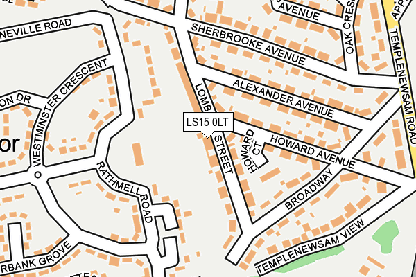 LS15 0LT map - OS OpenMap – Local (Ordnance Survey)