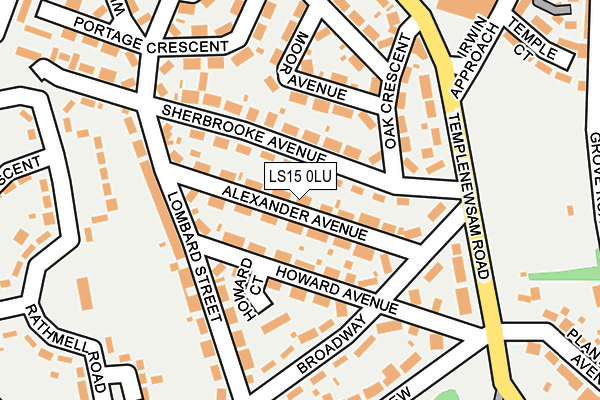 LS15 0LU map - OS OpenMap – Local (Ordnance Survey)