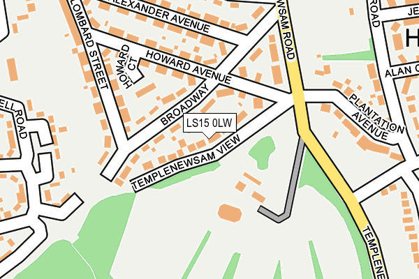 LS15 0LW map - OS OpenMap – Local (Ordnance Survey)