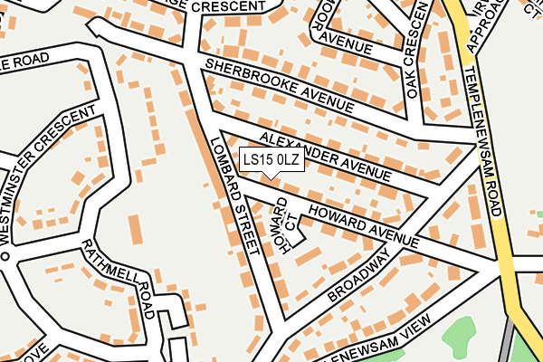 LS15 0LZ map - OS OpenMap – Local (Ordnance Survey)