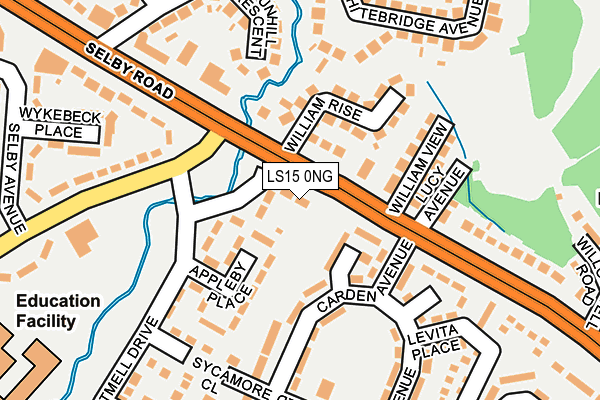 LS15 0NG map - OS OpenMap – Local (Ordnance Survey)