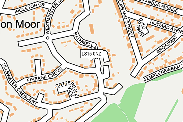 LS15 0NZ map - OS OpenMap – Local (Ordnance Survey)
