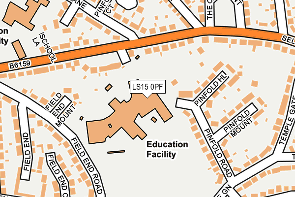 LS15 0PF map - OS OpenMap – Local (Ordnance Survey)