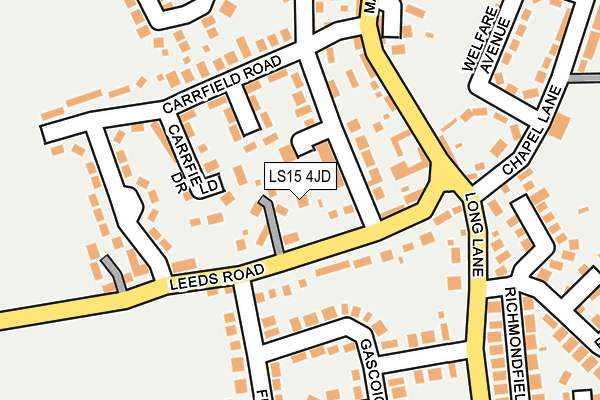 LS15 4JD map - OS OpenMap – Local (Ordnance Survey)