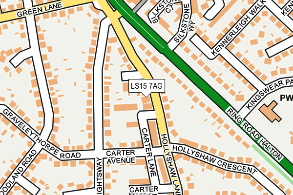 LS15 7AG map - OS OpenMap – Local (Ordnance Survey)