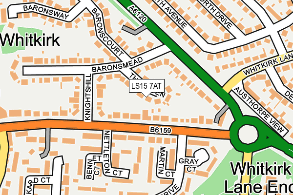 LS15 7AT map - OS OpenMap – Local (Ordnance Survey)