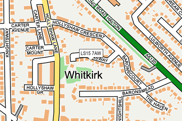 LS15 7AW map - OS OpenMap – Local (Ordnance Survey)