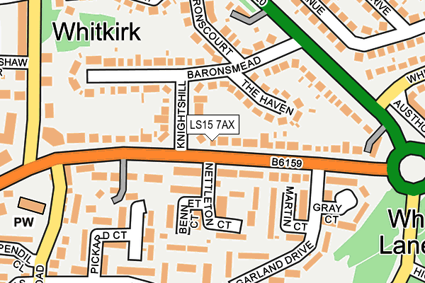 LS15 7AX map - OS OpenMap – Local (Ordnance Survey)