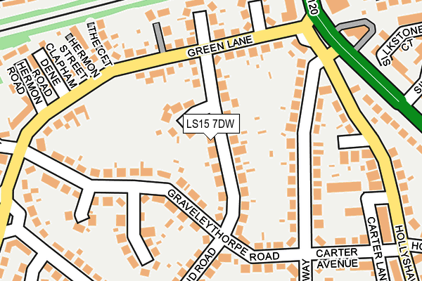 LS15 7DW map - OS OpenMap – Local (Ordnance Survey)