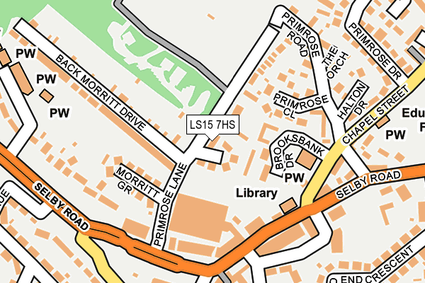 LS15 7HS map - OS OpenMap – Local (Ordnance Survey)