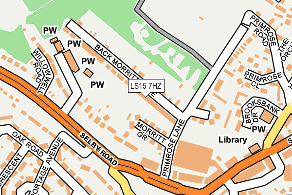 LS15 7HZ map - OS OpenMap – Local (Ordnance Survey)