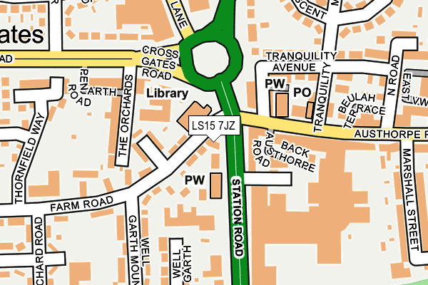 LS15 7JZ map - OS OpenMap – Local (Ordnance Survey)
