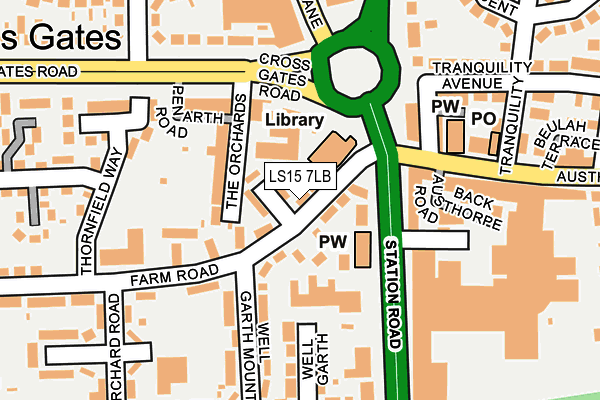 LS15 7LB map - OS OpenMap – Local (Ordnance Survey)