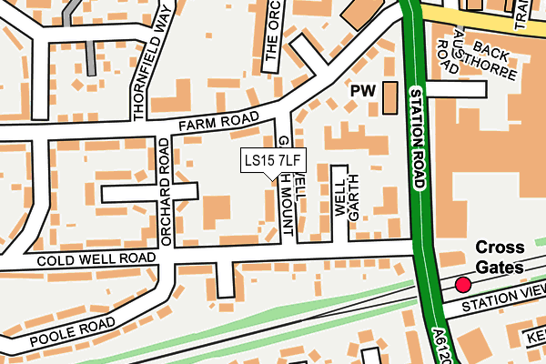 LS15 7LF map - OS OpenMap – Local (Ordnance Survey)