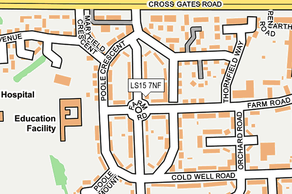 LS15 7NF map - OS OpenMap – Local (Ordnance Survey)