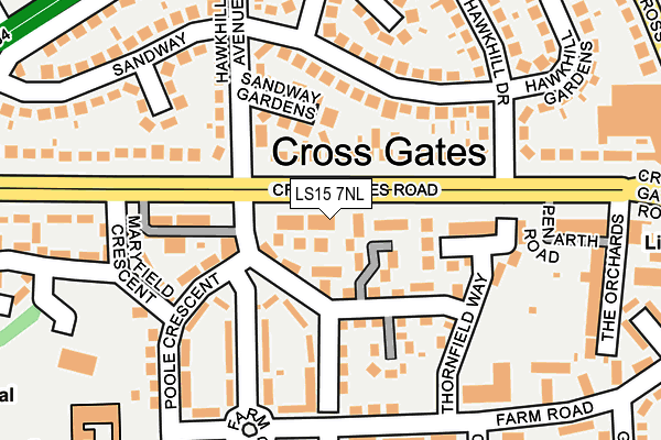 LS15 7NL map - OS OpenMap – Local (Ordnance Survey)