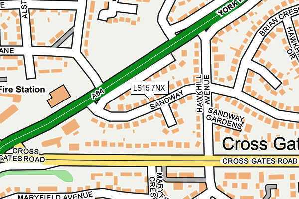 LS15 7NX map - OS OpenMap – Local (Ordnance Survey)
