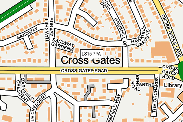 LS15 7PA map - OS OpenMap – Local (Ordnance Survey)
