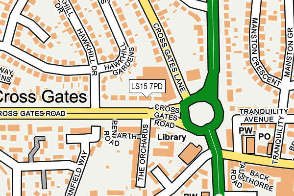 LS15 7PD map - OS OpenMap – Local (Ordnance Survey)