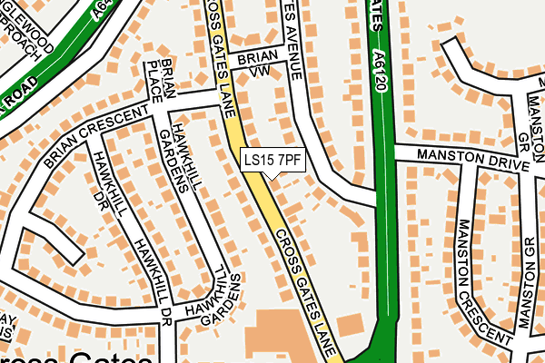 LS15 7PF map - OS OpenMap – Local (Ordnance Survey)