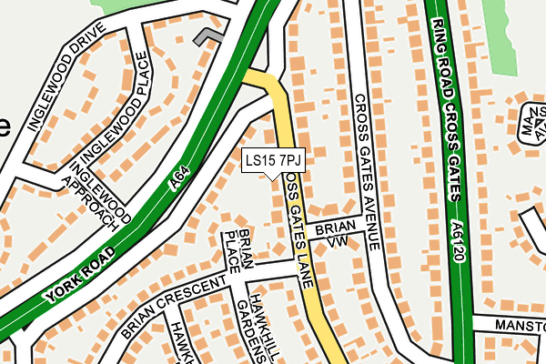 LS15 7PJ map - OS OpenMap – Local (Ordnance Survey)