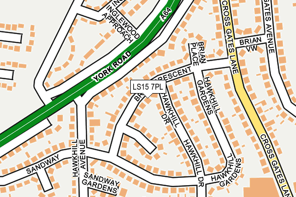 LS15 7PL map - OS OpenMap – Local (Ordnance Survey)