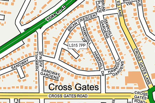 LS15 7PP map - OS OpenMap – Local (Ordnance Survey)