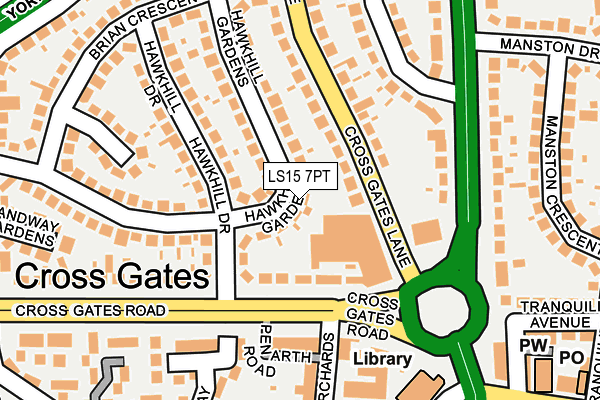 LS15 7PT map - OS OpenMap – Local (Ordnance Survey)