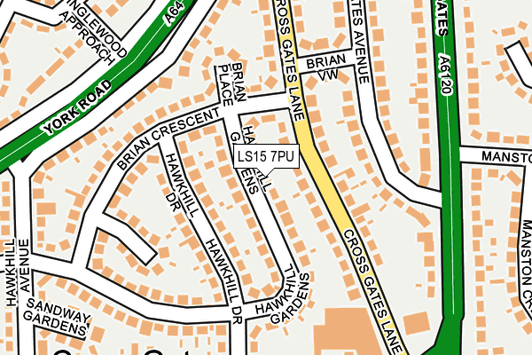LS15 7PU map - OS OpenMap – Local (Ordnance Survey)