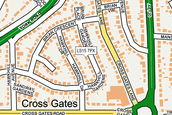 LS15 7PX map - OS OpenMap – Local (Ordnance Survey)