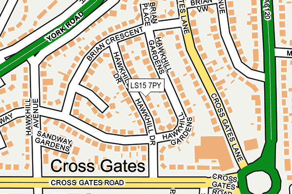 LS15 7PY map - OS OpenMap – Local (Ordnance Survey)