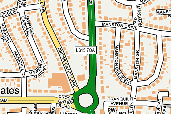 LS15 7QA map - OS OpenMap – Local (Ordnance Survey)