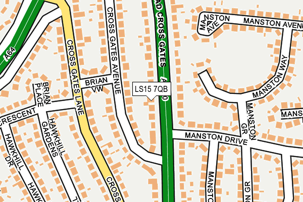 LS15 7QB map - OS OpenMap – Local (Ordnance Survey)