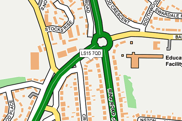 LS15 7QD map - OS OpenMap – Local (Ordnance Survey)