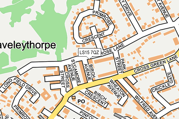 LS15 7QZ map - OS OpenMap – Local (Ordnance Survey)