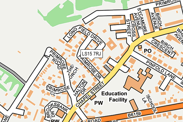 LS15 7RJ map - OS OpenMap – Local (Ordnance Survey)