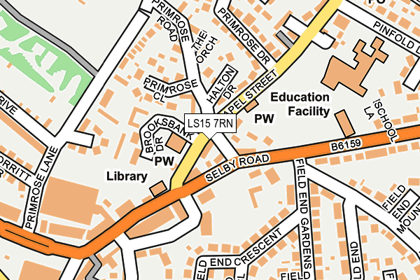 LS15 7RN map - OS OpenMap – Local (Ordnance Survey)