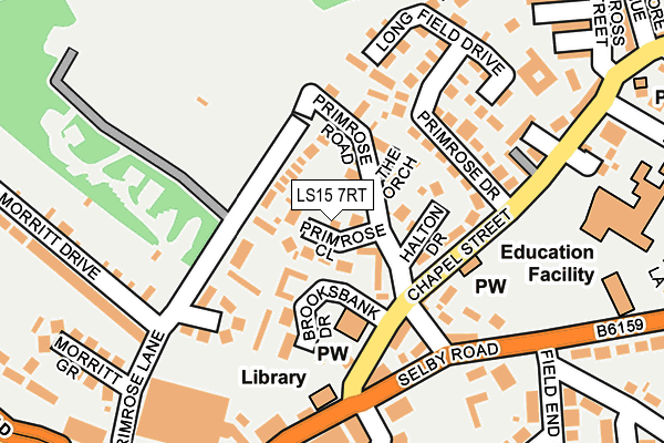 LS15 7RT map - OS OpenMap – Local (Ordnance Survey)