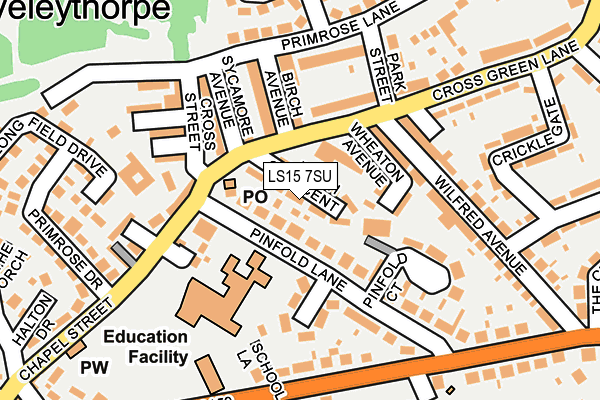 LS15 7SU map - OS OpenMap – Local (Ordnance Survey)