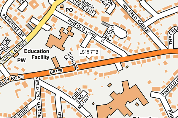 LS15 7TB map - OS OpenMap – Local (Ordnance Survey)