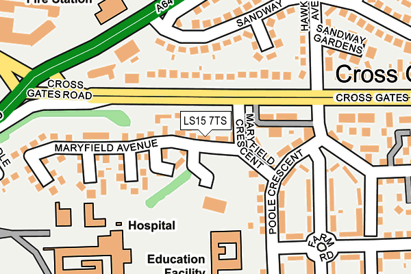 LS15 7TS map - OS OpenMap – Local (Ordnance Survey)