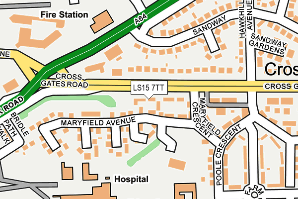 LS15 7TT map - OS OpenMap – Local (Ordnance Survey)