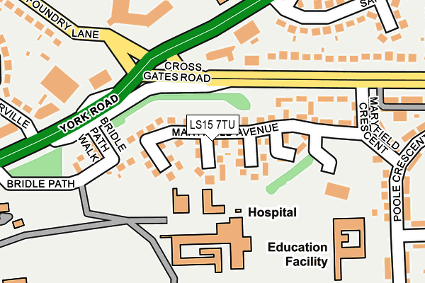LS15 7TU map - OS OpenMap – Local (Ordnance Survey)